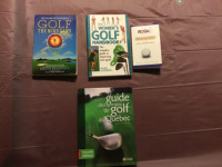 Golf books, 3 in English, 1 livre sur le golf en Français