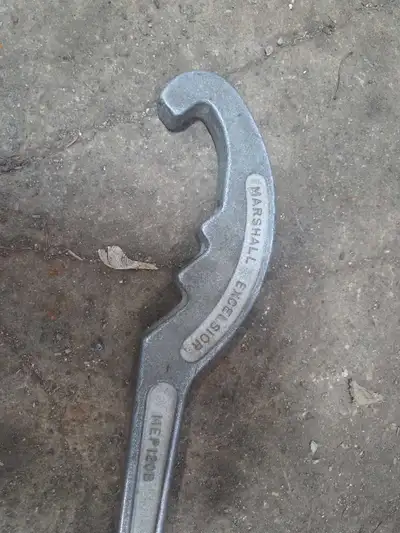 I'm selling a used aluminum propane spanner wrench, Marshall Excelsior MEP120B model. Very common wi...