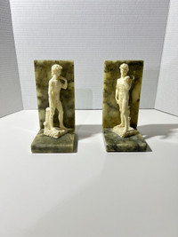 Vintage Alabaster Bookends - Handmade in Italy