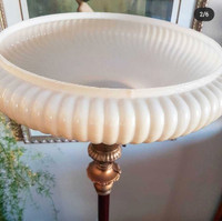 14" Nu-gold Rib Swirl Torchiere Shade and Lamp