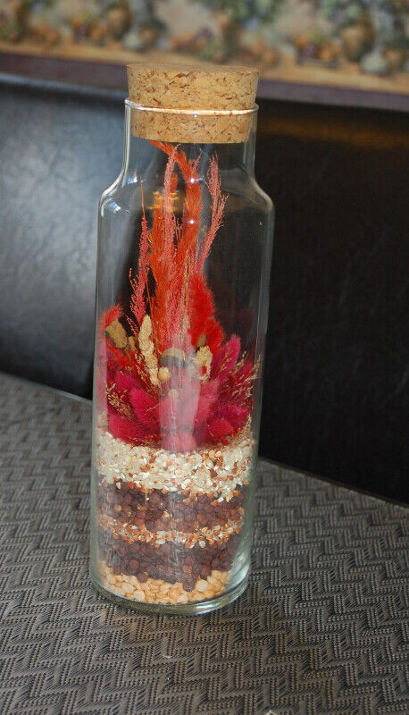 Colorful floral decoration in cork sealed vase 12 inches high in Home Décor & Accents in Mississauga / Peel Region - Image 3