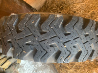 Tires mounted on steel wheels