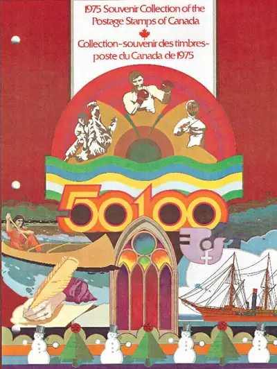 This pristine 1975 annual collection includes the album with description of all stamps issued in the...