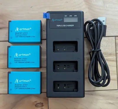 Batteries et chargeur pour Canon EOS , View more