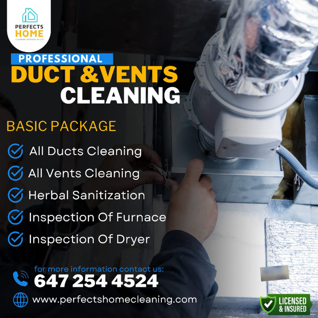 DUCT CLEANING | CARPET CLEANING | HOUSE CLEANERS 647-254-4524 dans Ménage et entretien  à Région de Mississauga/Peel
