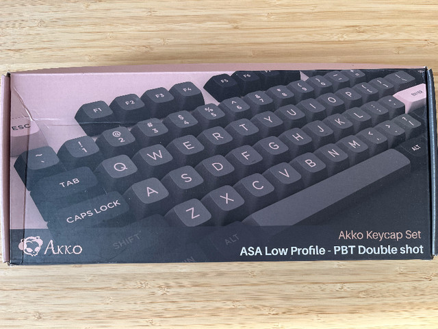 AKKO Black & Pink ASA Low-Profile PBT Doubleshot Keycaps in Mice, Keyboards & Webcams in Hamilton