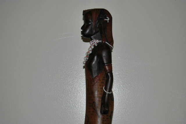 Ebony Hand Carved African Warrior Sculpture in Arts & Collectibles in Vancouver - Image 3