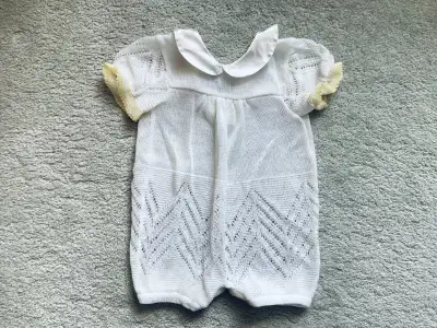 Baby Newborn/ 0-2 Months Knit/Crochet Outfit with Detachable Bib, View more