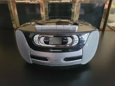 Nexxtech Stereo System Boombox - CD & Cassette Stereo System - AM/FM radio - Portable - No batteries...