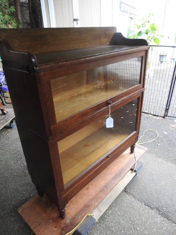 antique barrister bookcase two glass level , gallery top in Bookcases & Shelving Units in Hamilton