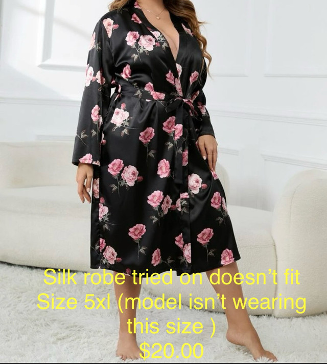 Plus size silk robe for sale was tried on didn’t fit in Women's - Tops & Outerwear in Cape Breton