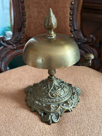 Rare Antique Superb quality Victorian solid brass hotel bell