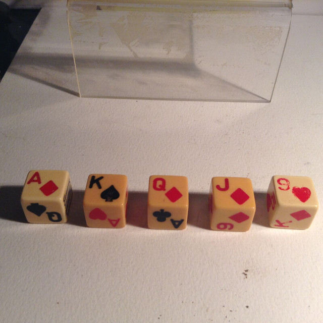 Old Game Set of 5 POKER DICE in Toys & Games in Vancouver