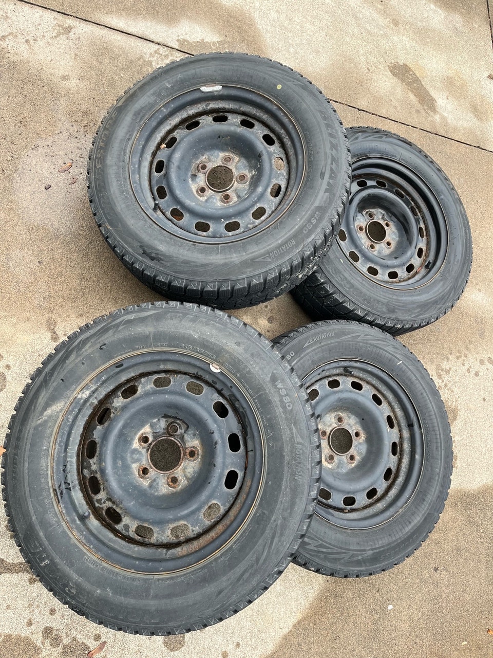 Snow tires - Bridgestone Blizzak - 215/65R16 on steel rims. | Tires ...