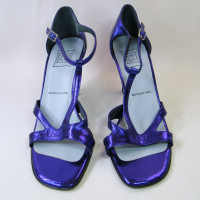 Cynthia Rowley Geist Metallic Purple Strappy Heels Shoes Sz 7.5B