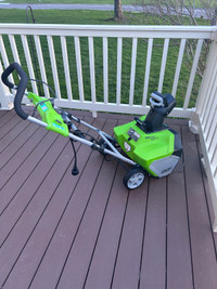 Greenworks 20” Snow Thrower used one winter 