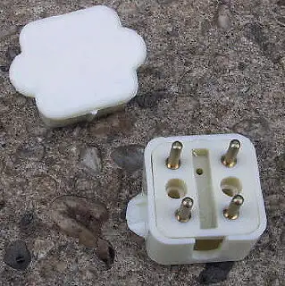 Older style 4 pin /prong phone plug and older style 4 pin / prong dual phone outlet. I have one ivor...