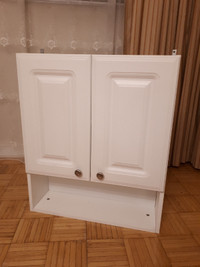 White Cabinet with Doors / 3 Shelves (28.5 x 24 x 7.5")