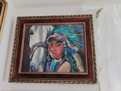 Original oil painting with unique antique frame oak 150$ , View more