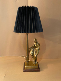 Brass table lamp.  Located in Newmarket 