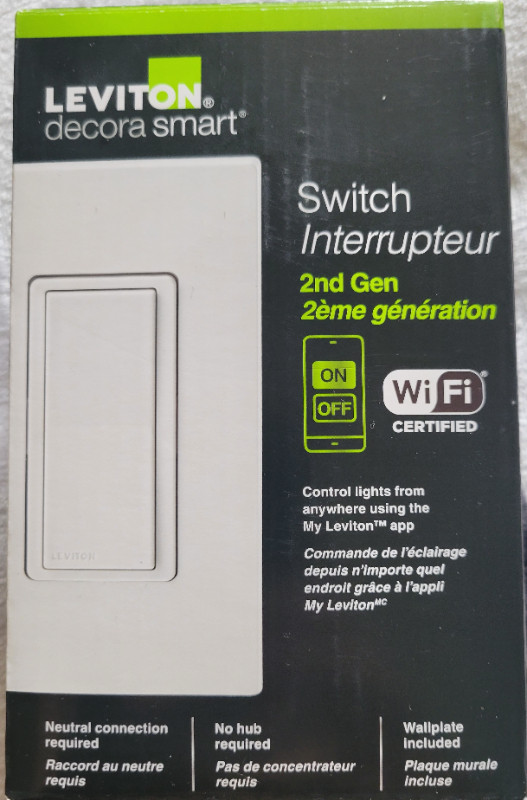 Leviton Decora Smart Wi-Fi Switch 2nd Gen in Indoor Lighting & Fans in City of Toronto