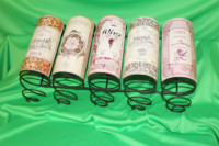Metal decorative wine rack for 5 bottles