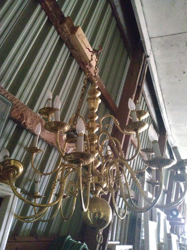 3 Tier Vintage Solid Brass Chandelier in Indoor Lighting & Fans in Hamilton