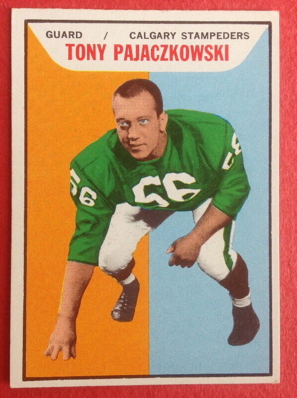 1965 Topps CFL  Football #26 Calgary Stampeders Tony Pajaczkowsk in Arts & Collectibles in Longueuil / South Shore