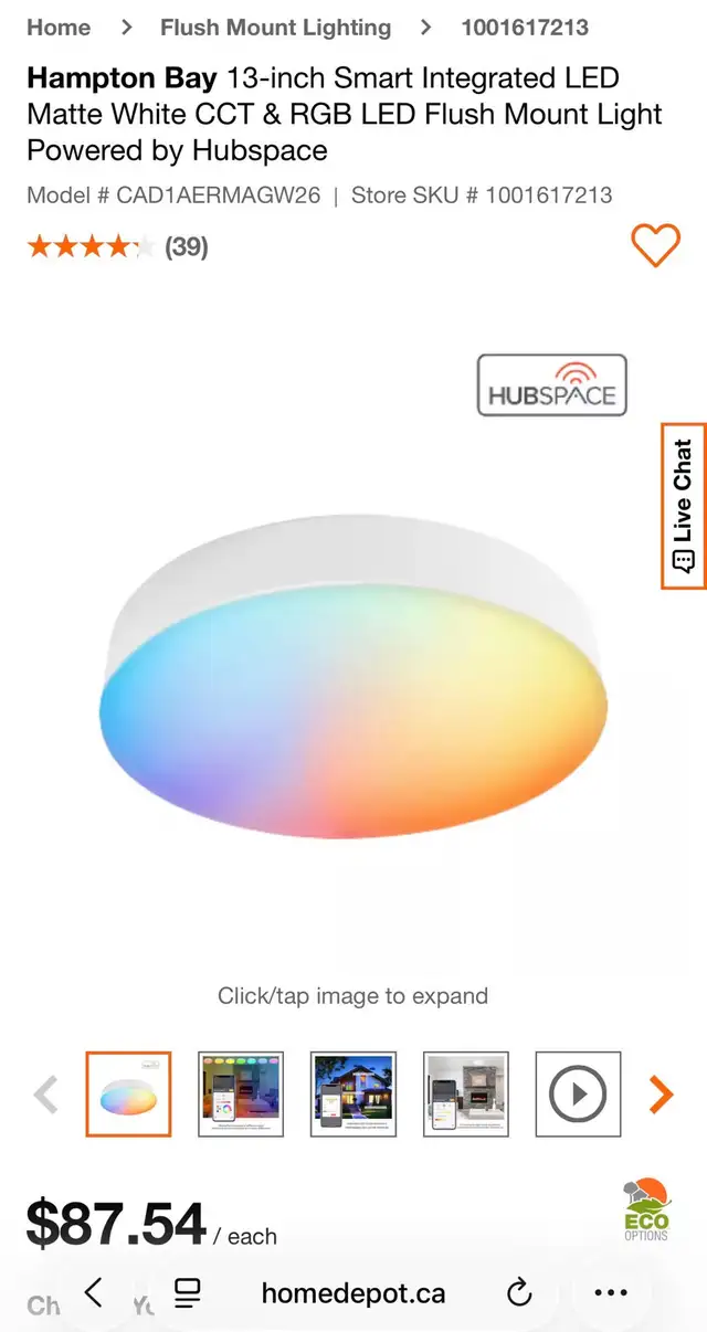 Hampton Bay 13” Smart Integrated LED Flush Mount in General Electronics in Oshawa / Durham Region - Image 10
