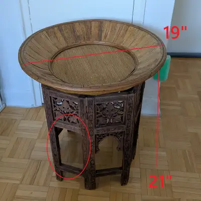 Antique Rattan Bamboo Wood Octagonal Moorish Muslim Style Foldin, View more