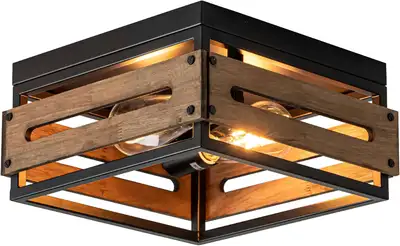 MAYNA 2-Light Farmhouse Flush Mount Ceiling Light, Rustic Ceilin, View more