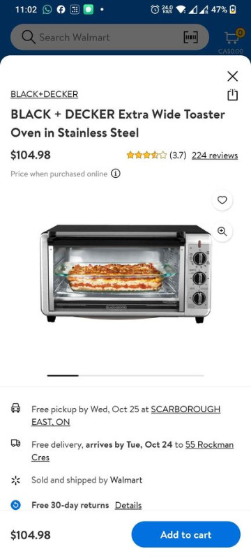Very New! Black and Decker Convection Counter Top Toaster Oven. in Toasters & Toaster Ovens in Oakville / Halton Region - Image 4