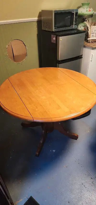 Folding Leaf Solid Wood Table – $1, View more