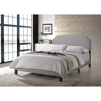 HMD Elaina Full/Double Size Upholstered Panel Bed, Grey