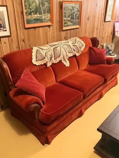 Vintage mint condition, selling for my grandmother. Couch, love seat, chair, coffee table, and two e...