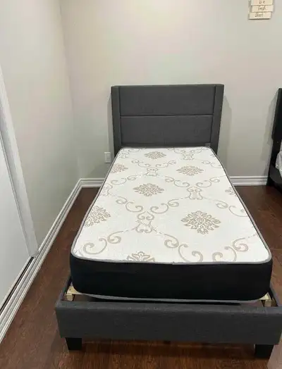twin size bed frame with mattress , View more