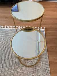 Two piece round side tables 