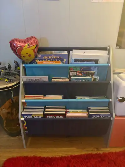 Delta Children Sling Book Rack Bookshelf for Kids Grey & Blue, View more