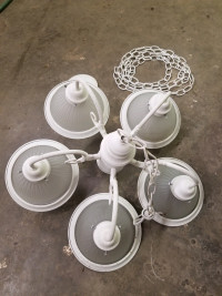 White Five Light Ceiling Mounted Fixture