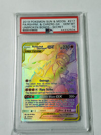 Charizard & Reshiram GX Rainbow Hyper Rare PSA 10 Pokemon Card 