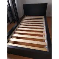 Ikea Malm twin bed, black, with slats