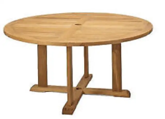 ROUND TEAK PATIO TABLE in Patio & Garden Furniture in City of Toronto - Image 2