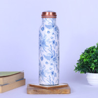 Pure Copper Coated Meena Finish Printed Water Bottle (950 ML)