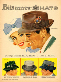 Large 1958 Ad for Biltmore Hats