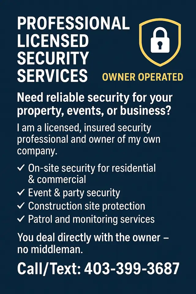 Security company and services.64628640590594120