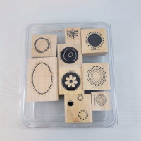 Wood Stamps Circles Shapes Paper Crafts Card Making Scrapbooking