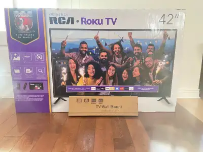 TV intelligent DEL 42" + Support mural TV (NEUF ), View more