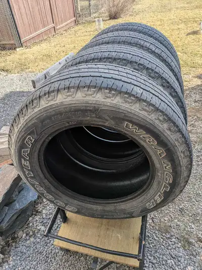 Set of 4 18 inch Goodyear Wrangler tires for sale. Asking $300 OBO