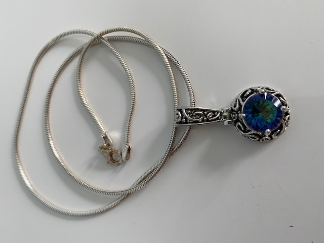 NEW sterling silver 925 necklace & pendant set purple green blue in Jewellery & Watches in Edmonton - Image 4