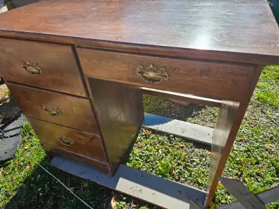 4 drawer solid wood writing desk, flush top, View more